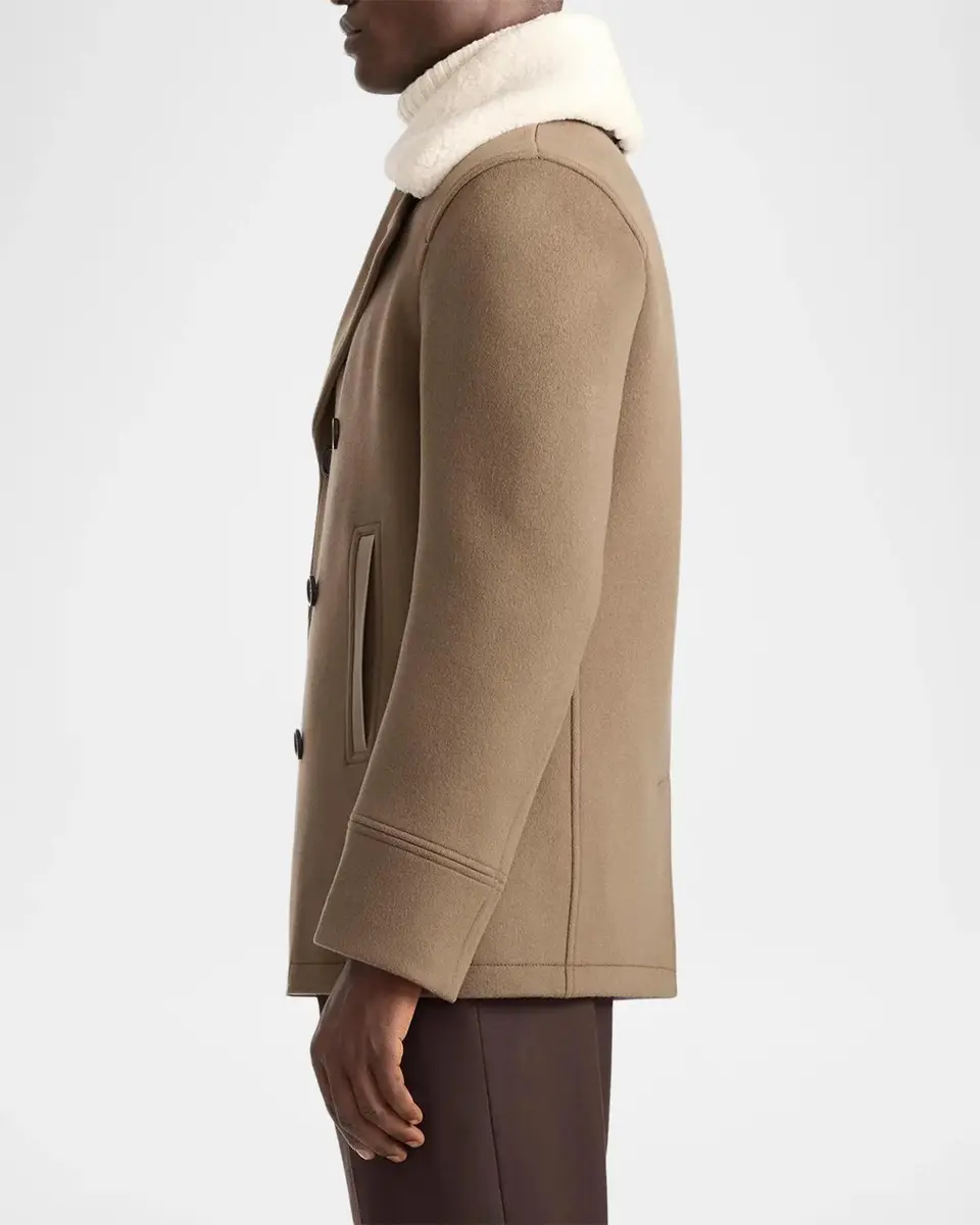 Mackage Men's Cole Wool Double-Breasted Jacket with Shearling Collar | Thumbnail 7 Mackage Men's Cole Wool Double-Breasted Jacket with Shearling Collar | Thumbnail 7