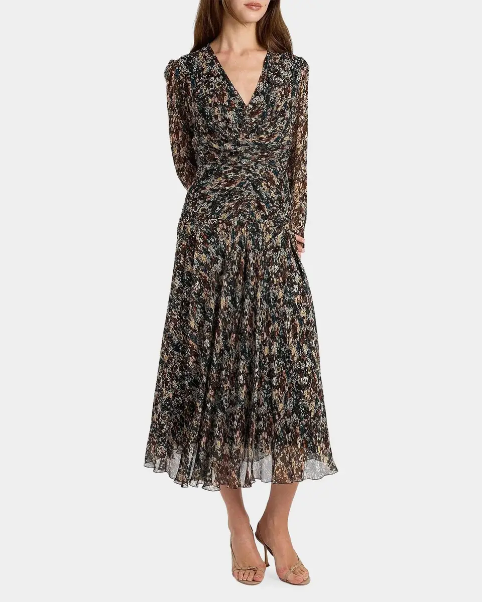 Santorelli Ruched Abstract-Print Midi Dress | Thumbnail 6 Santorelli Ruched Abstract-Print Midi Dress | Thumbnail 6