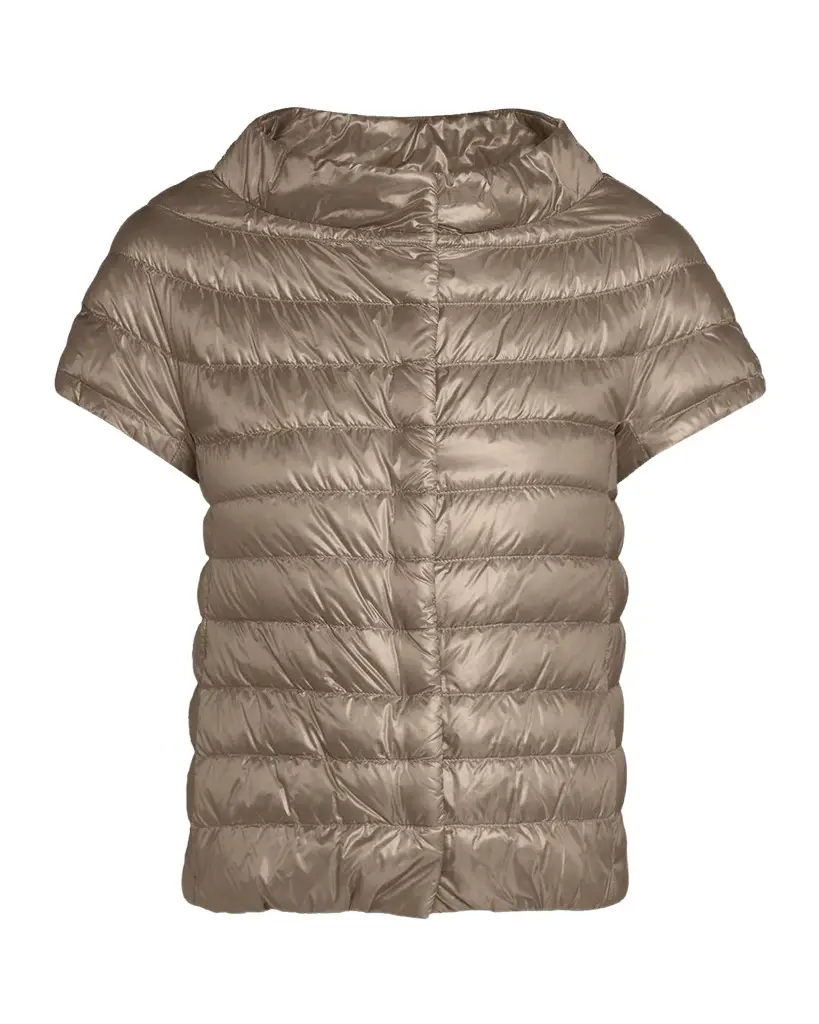 HERNO Emilia Water-Resistant Ultralight Nylon Puffer Cape