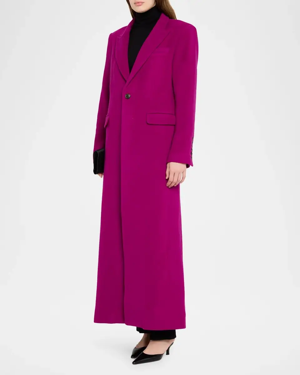 Sergio Hudson Single-Breasted Teddy Boucle Long Coat | Thumbnail 4 Sergio Hudson Single-Breasted Teddy Boucle Long Coat | Thumbnail 4
