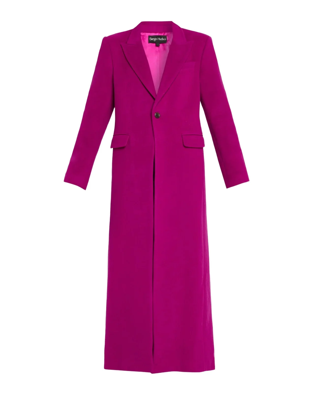 Single-Breasted Teddy Boucle Long Coat