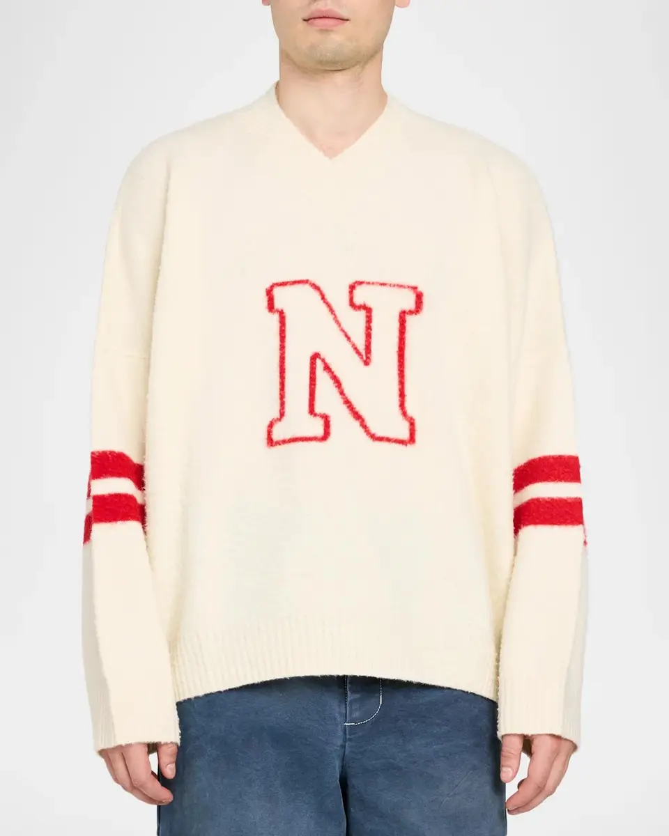 Nahmias Men's Collegiate Wool Sweater | Thumbnail 4 Nahmias Men's Collegiate Wool Sweater | Thumbnail 4