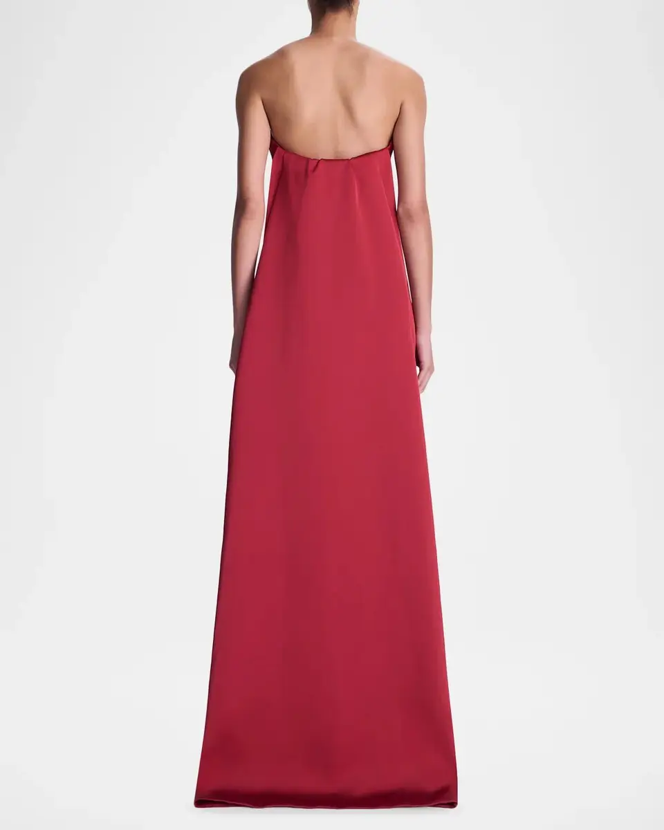 Simkhai Dinah Satin Column Cape Gown | Thumbnail 3