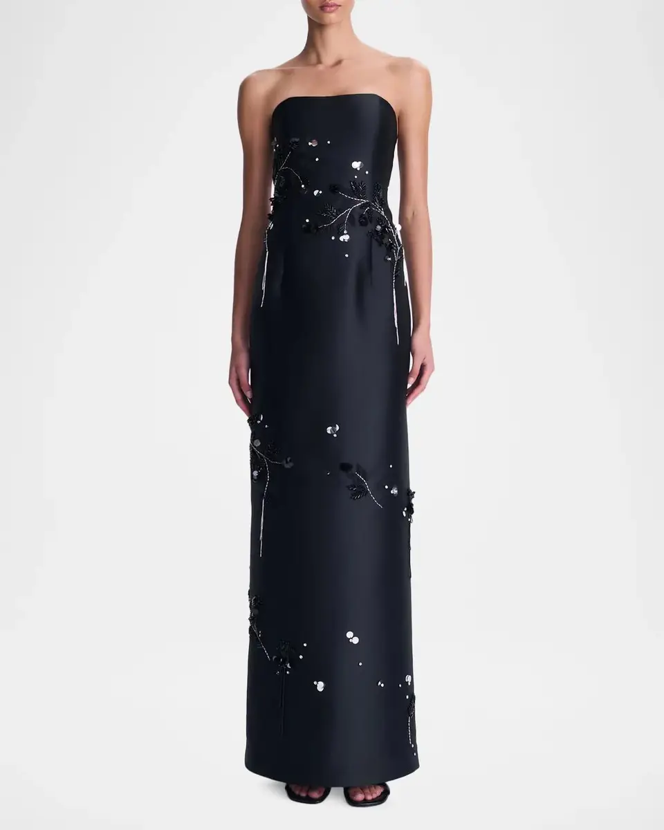 Simkhai Zirelle Embellished Satin Strapless Column Gown | Thumbnail 2 Simkhai Zirelle Embellished Satin Strapless Column Gown | Thumbnail 2