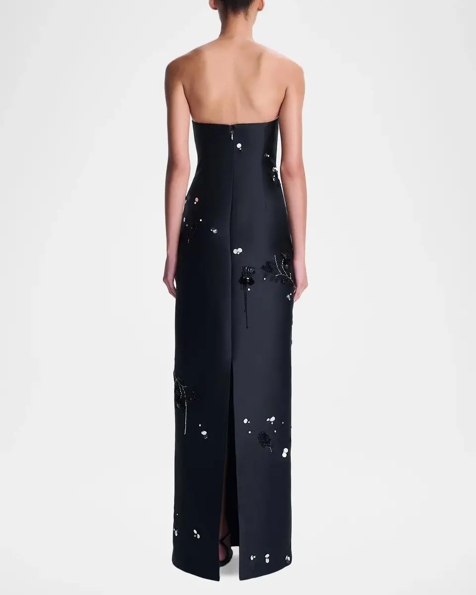 Simkhai Zirelle Embellished Satin Strapless Column Gown | Thumbnail 3 Simkhai Zirelle Embellished Satin Strapless Column Gown | Thumbnail 3