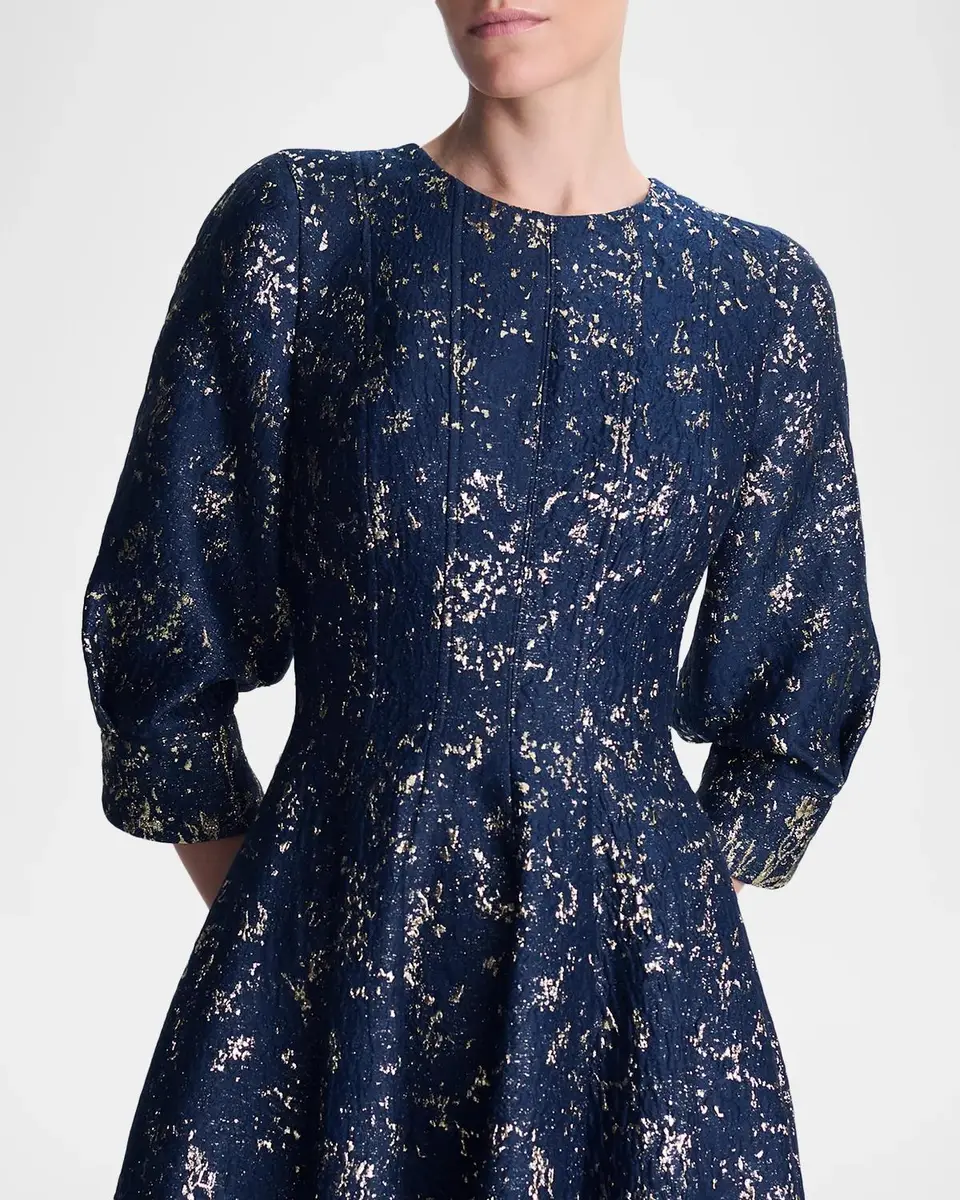 Simkhai Claravelle A-Line Metallic Jacquard Gown | Thumbnail 5