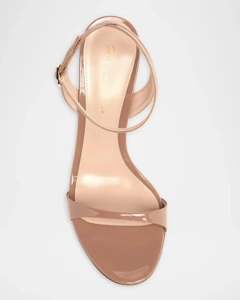 Gianvito Rossi 95mm Patent Leather Ankle-Strap Sandals | Thumbnail 4