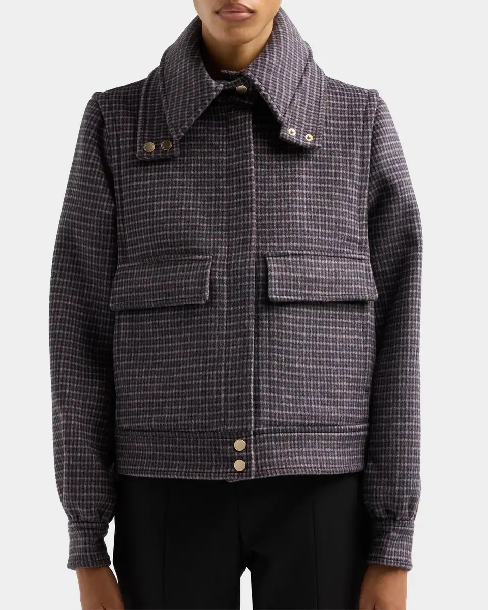 Soia & Kyo Gene-MC Mini-Check Wool Bomber Blouson | Thumbnail 3