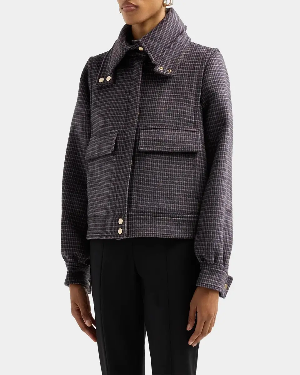 Soia & Kyo Gene-MC Mini-Check Wool Bomber Blouson | Thumbnail 5