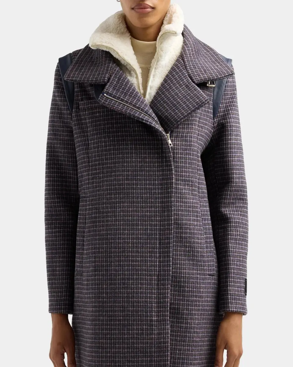 Soia & Kyo Kiana-MC Mini-Check Wool Moto Coat | Thumbnail 3 Soia & Kyo Kiana-MC Mini-Check Wool Moto Coat | Thumbnail 3