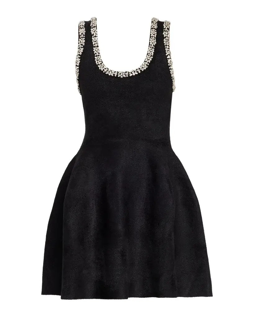 Leona Crystal-Trim Mini Dress
