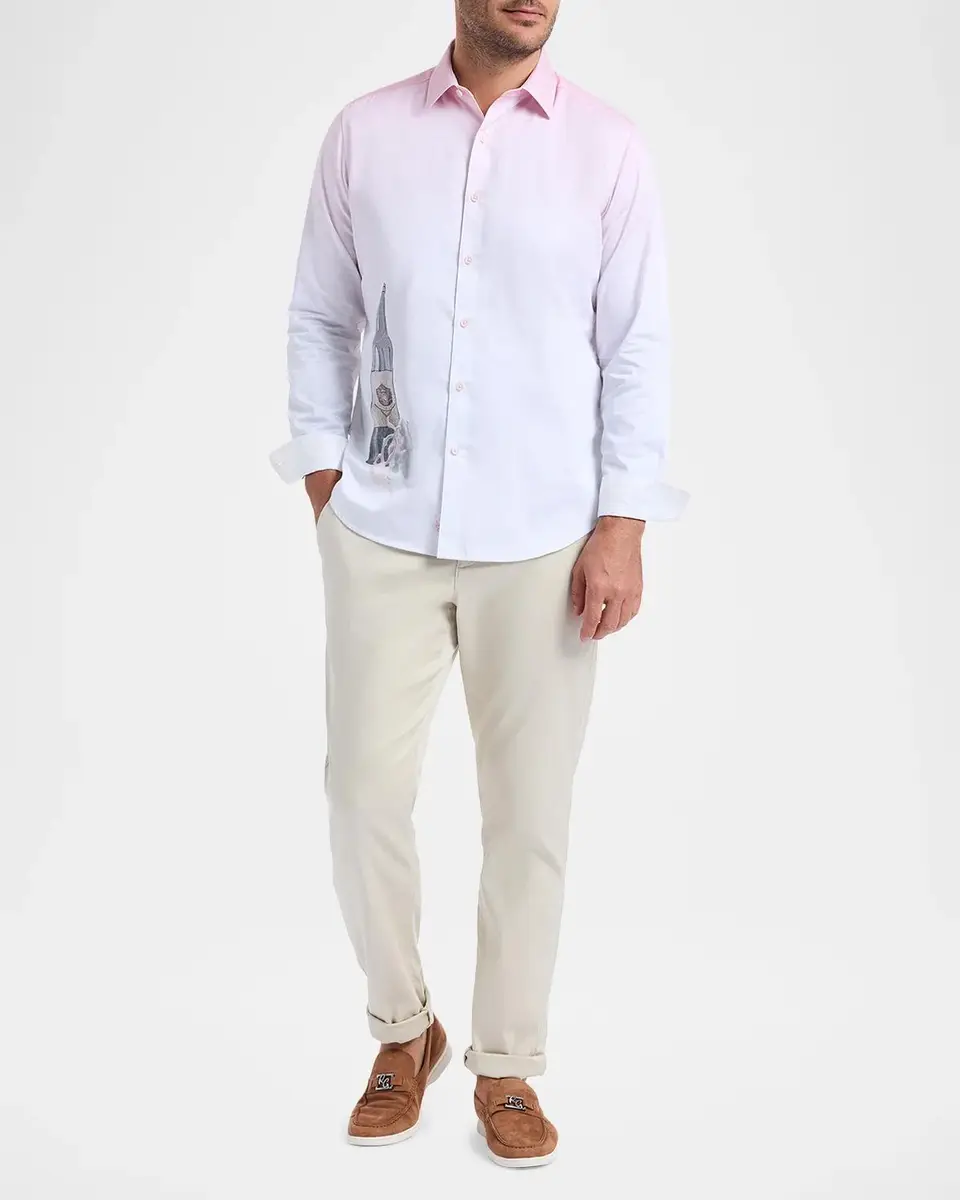 Robert Graham Men's Legacy Reserve Wine Dégradé Shirt | Thumbnail 2