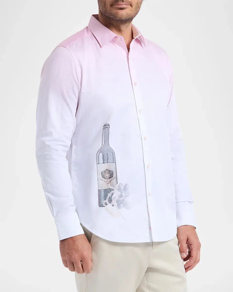 Robert Graham Men's Legacy Reserve Wine Dégradé Shirt | Thumbnail 6