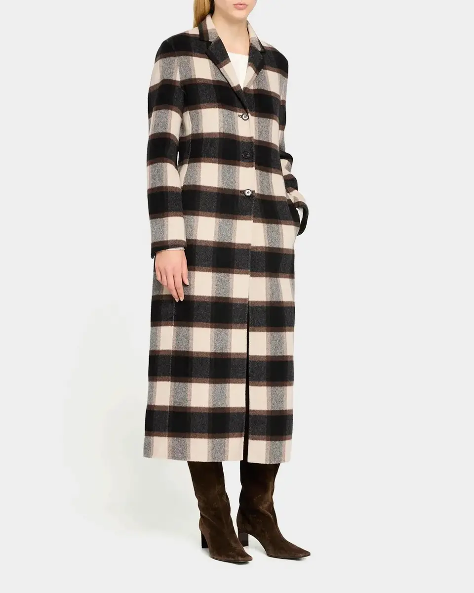 Theory Plaid Virgin Wool-Blend Long Coat | Thumbnail 4