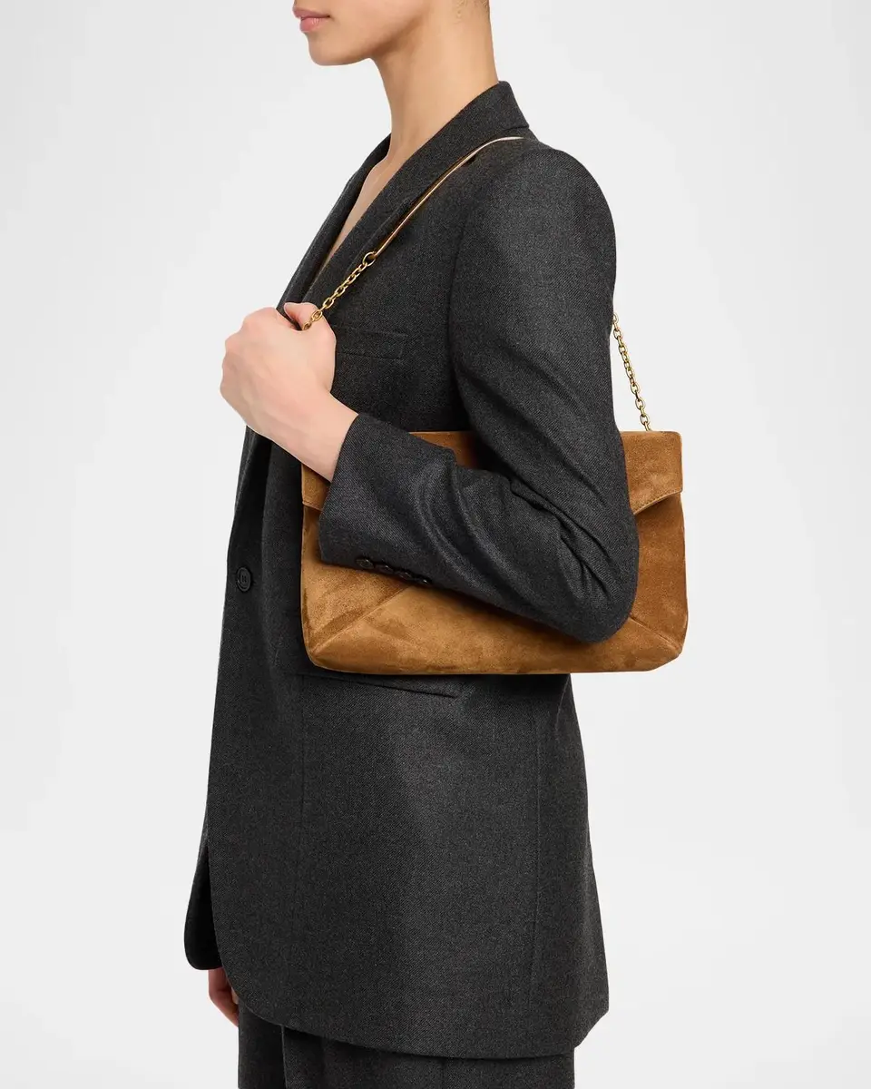 Saint Laurent Large YSL Suede Pouch Bag | Thumbnail 2 Saint Laurent Large YSL Suede Pouch Bag | Thumbnail 2