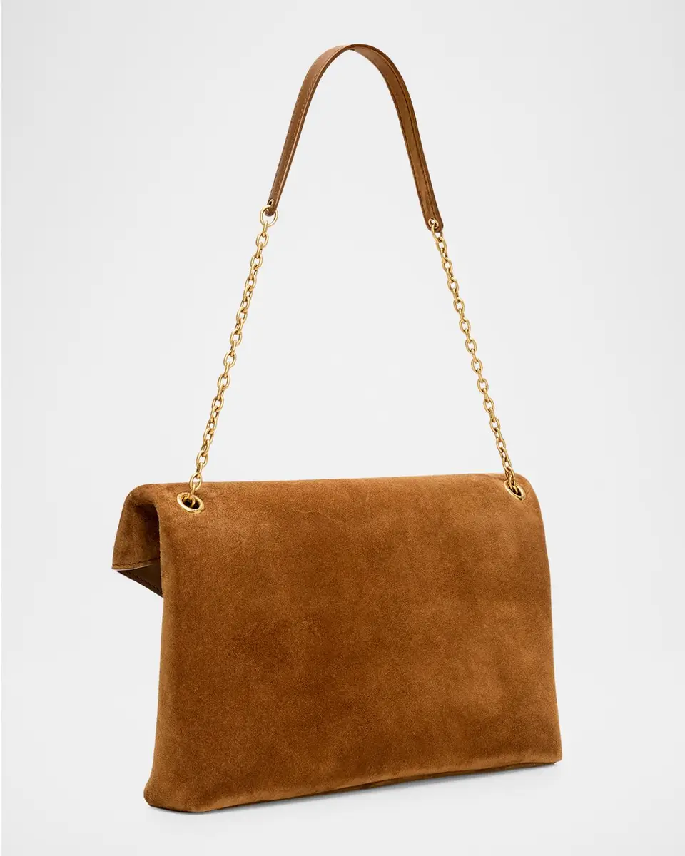 Saint Laurent Large YSL Suede Pouch Bag | Thumbnail 3 Saint Laurent Large YSL Suede Pouch Bag | Thumbnail 3