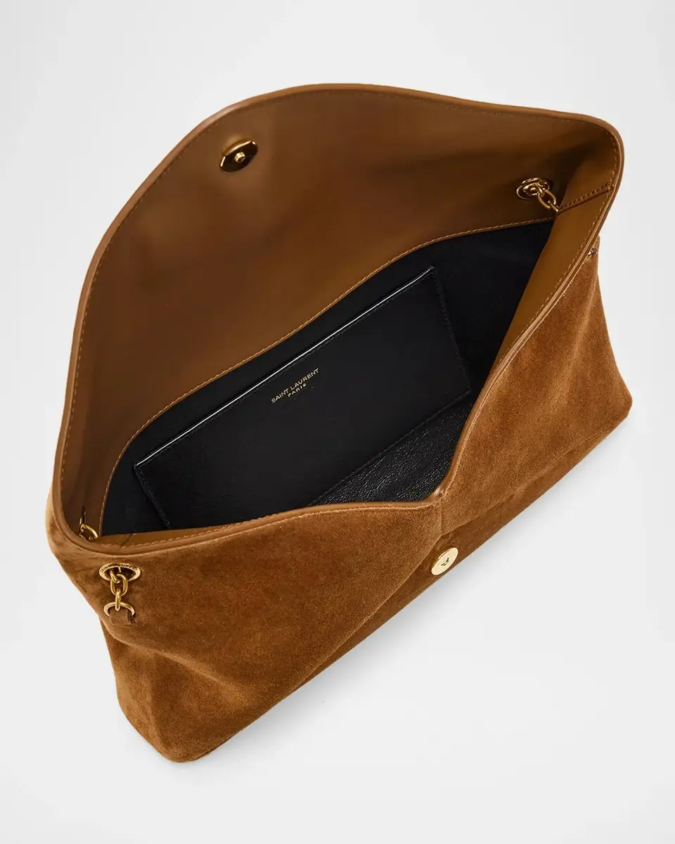 Saint Laurent Large YSL Suede Pouch Bag | Thumbnail 4 Saint Laurent Large YSL Suede Pouch Bag | Thumbnail 4