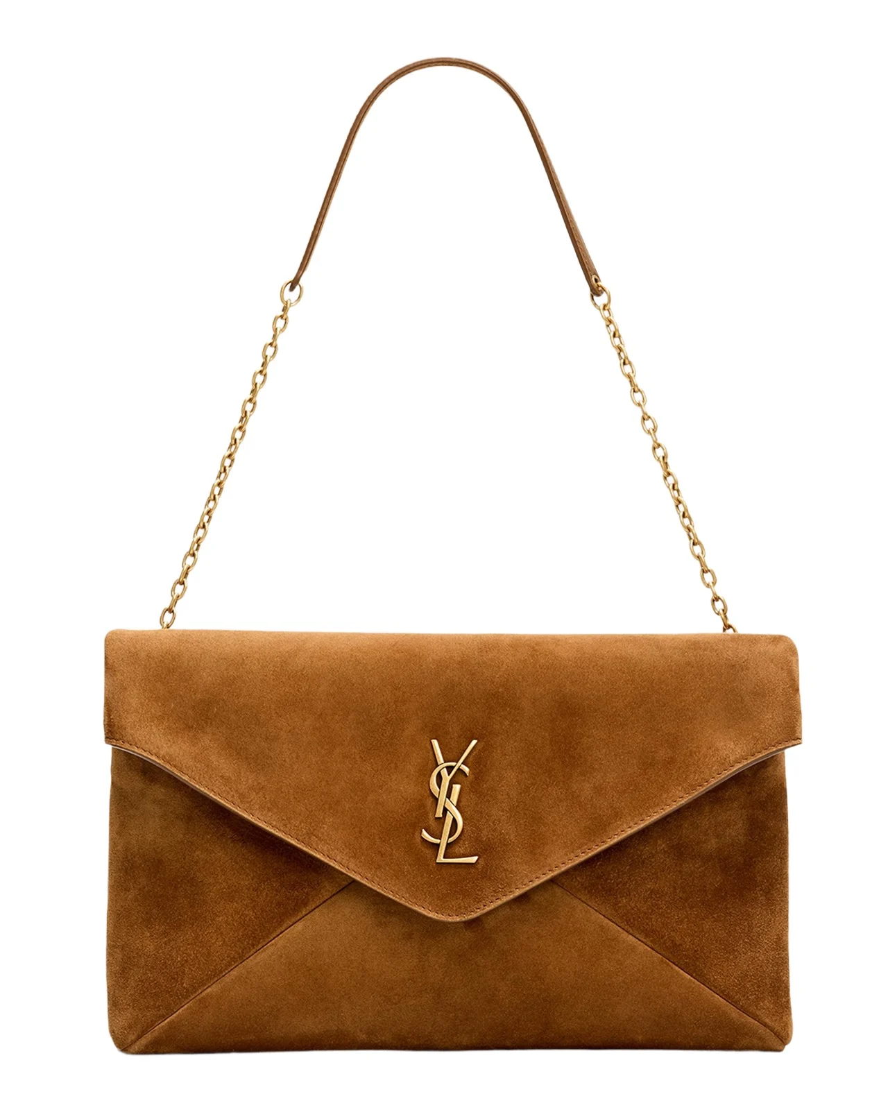 Saint Laurent Large YSL Suede Pouch Bag