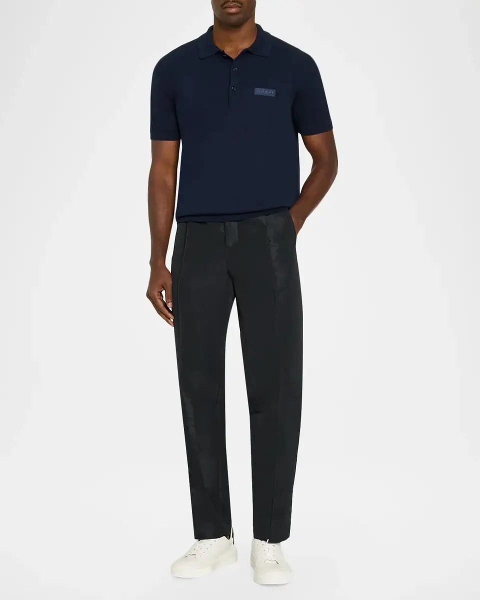 Givenchy Men's Grosgrain Logo Cotton Knit Polo Shirt | Thumbnail 2 Givenchy Men's Grosgrain Logo Cotton Knit Polo Shirt | Thumbnail 2