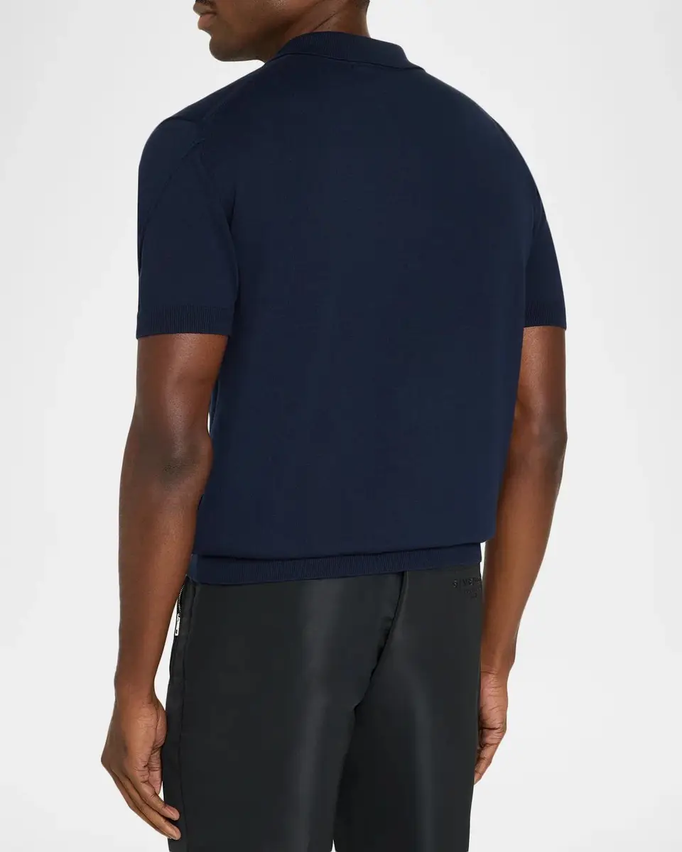 Givenchy Men's Grosgrain Logo Cotton Knit Polo Shirt | Thumbnail 3 Givenchy Men's Grosgrain Logo Cotton Knit Polo Shirt | Thumbnail 3