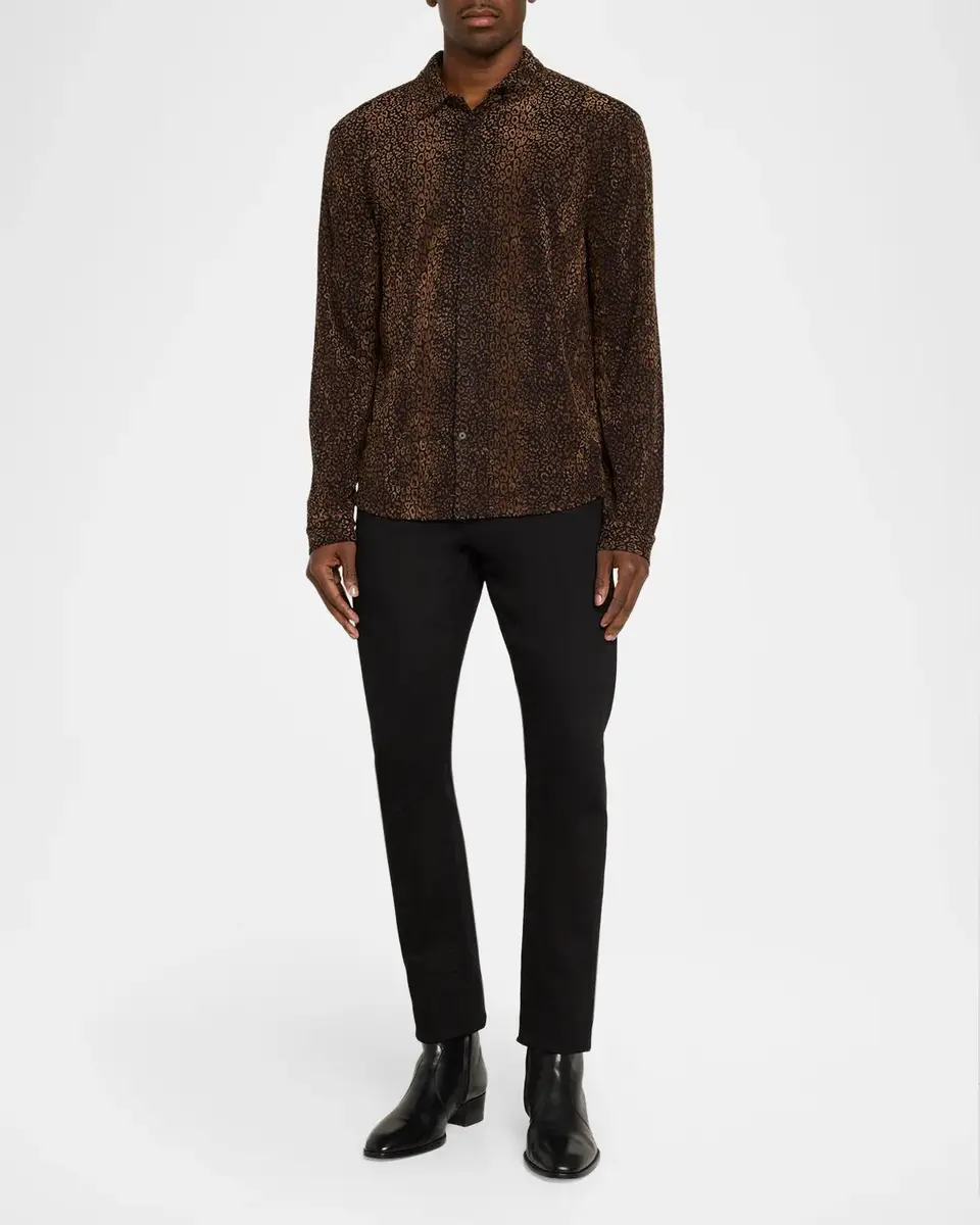JOHN VARVATOS Men's Finchley Leopard Flock Shirt | Thumbnail 2 JOHN VARVATOS Men's Finchley Leopard Flock Shirt | Thumbnail 2
