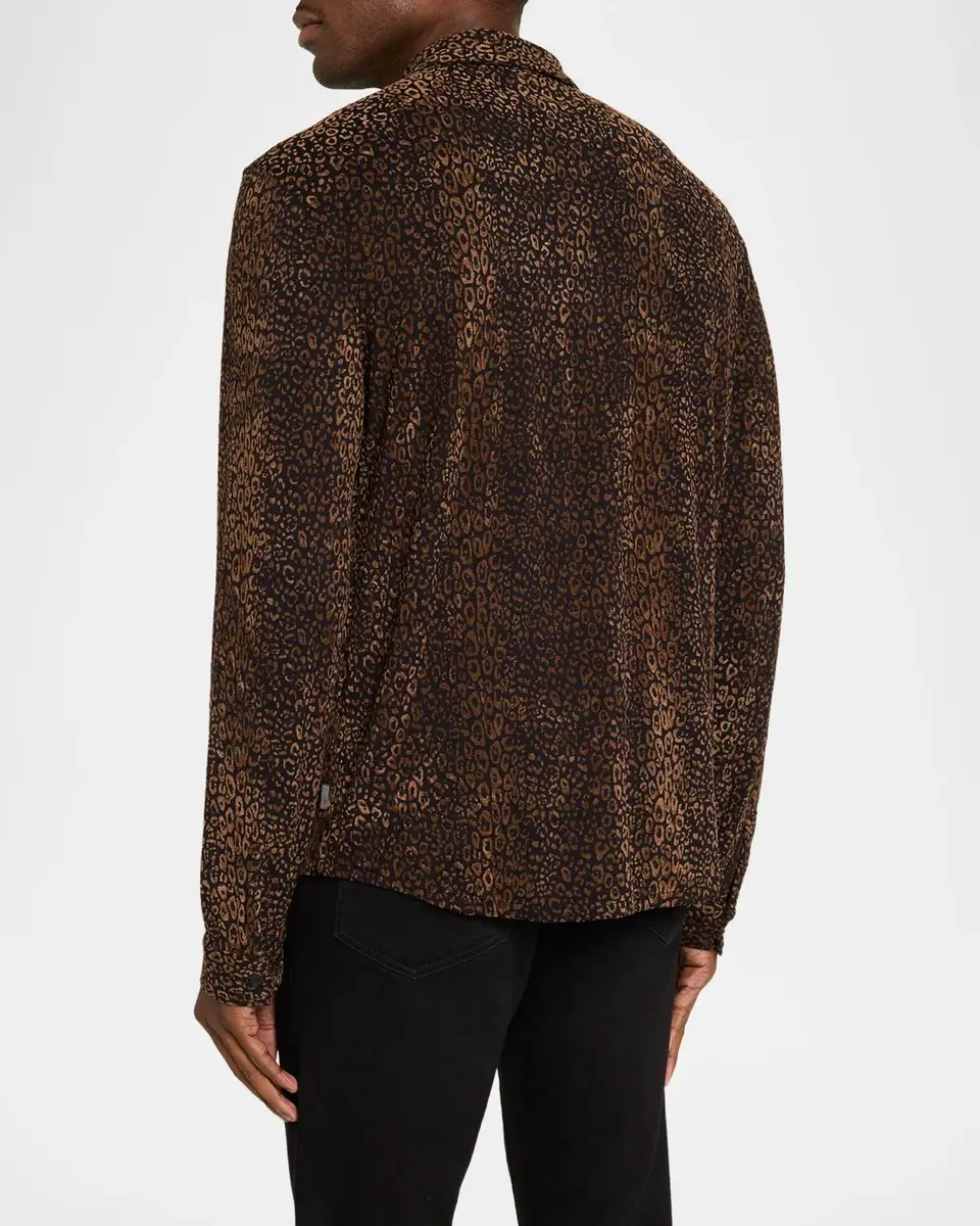 JOHN VARVATOS Men's Finchley Leopard Flock Shirt | Thumbnail 3 JOHN VARVATOS Men's Finchley Leopard Flock Shirt | Thumbnail 3
