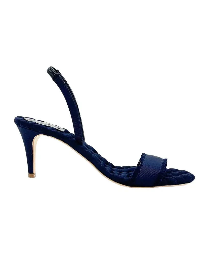 Aera Claudia Frayed Vegan Grosgrain Slingback Sandals
