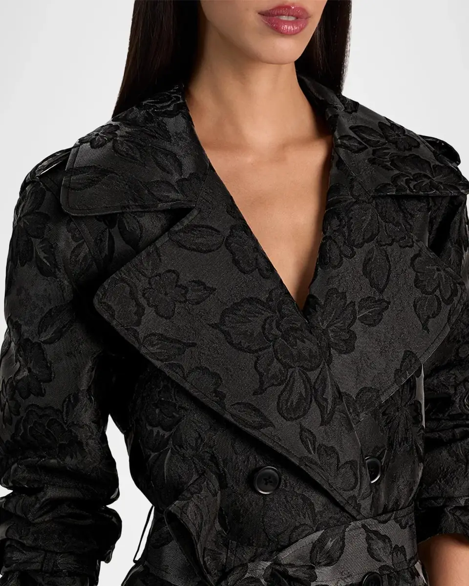 Alice + Olivia Nevada Floral Double-Breasted Trench Coat | Thumbnail 5