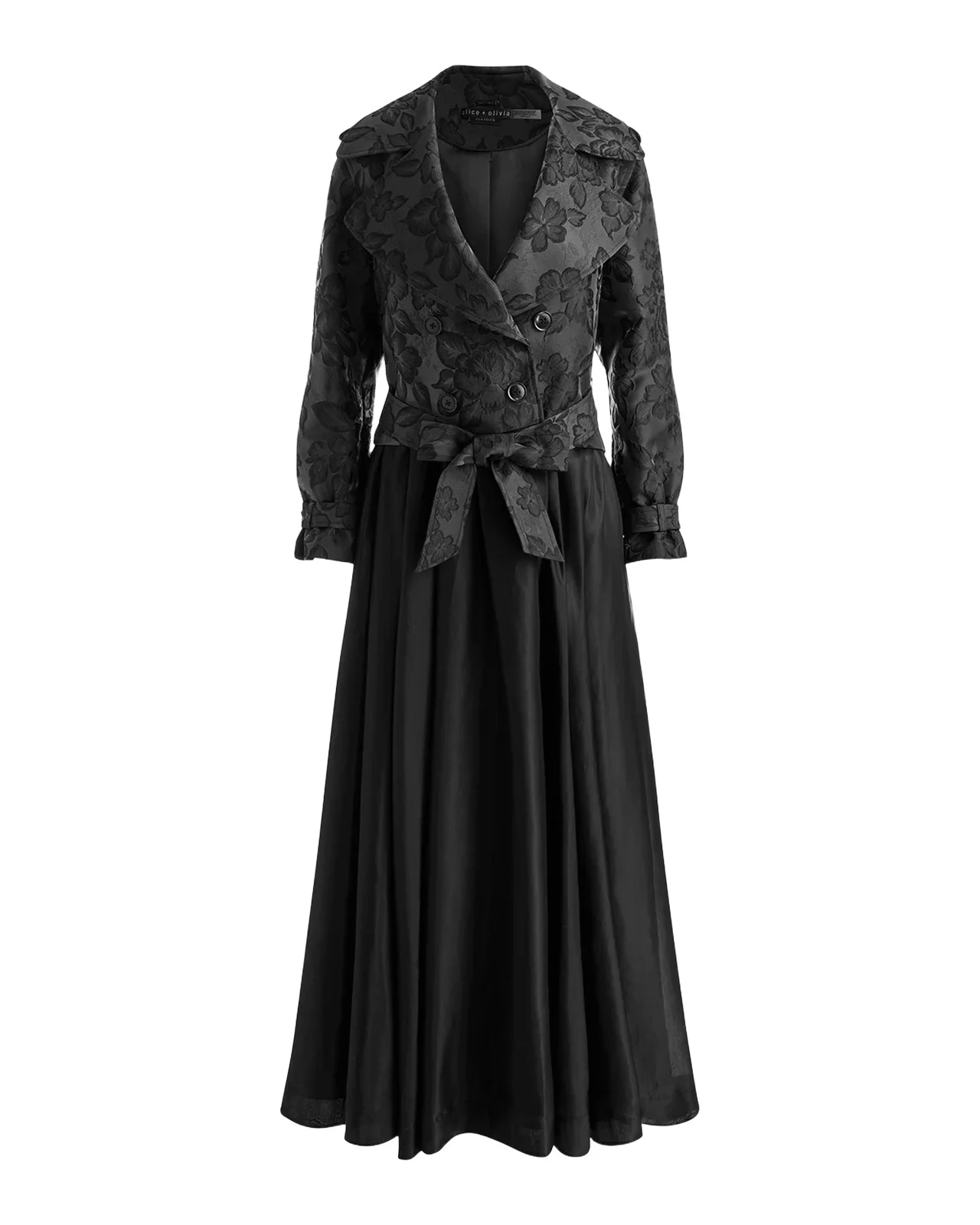 Alice + Olivia Nevada Floral Double-Breasted Trench Coat