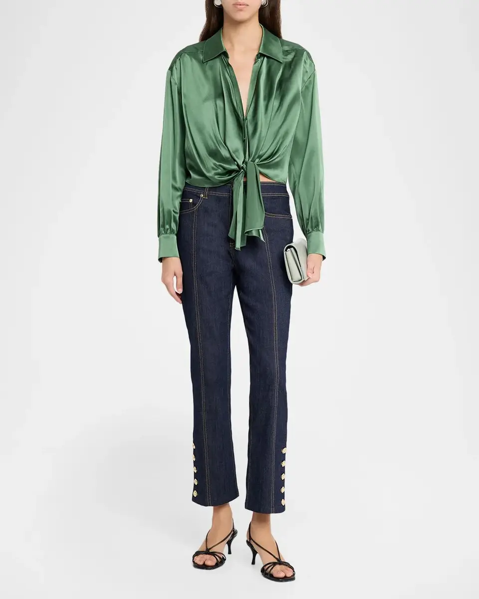 Cinq à Sept Mariana Tie-Front Silk Blouse | Thumbnail 2 Cinq à Sept Mariana Tie-Front Silk Blouse | Thumbnail 2