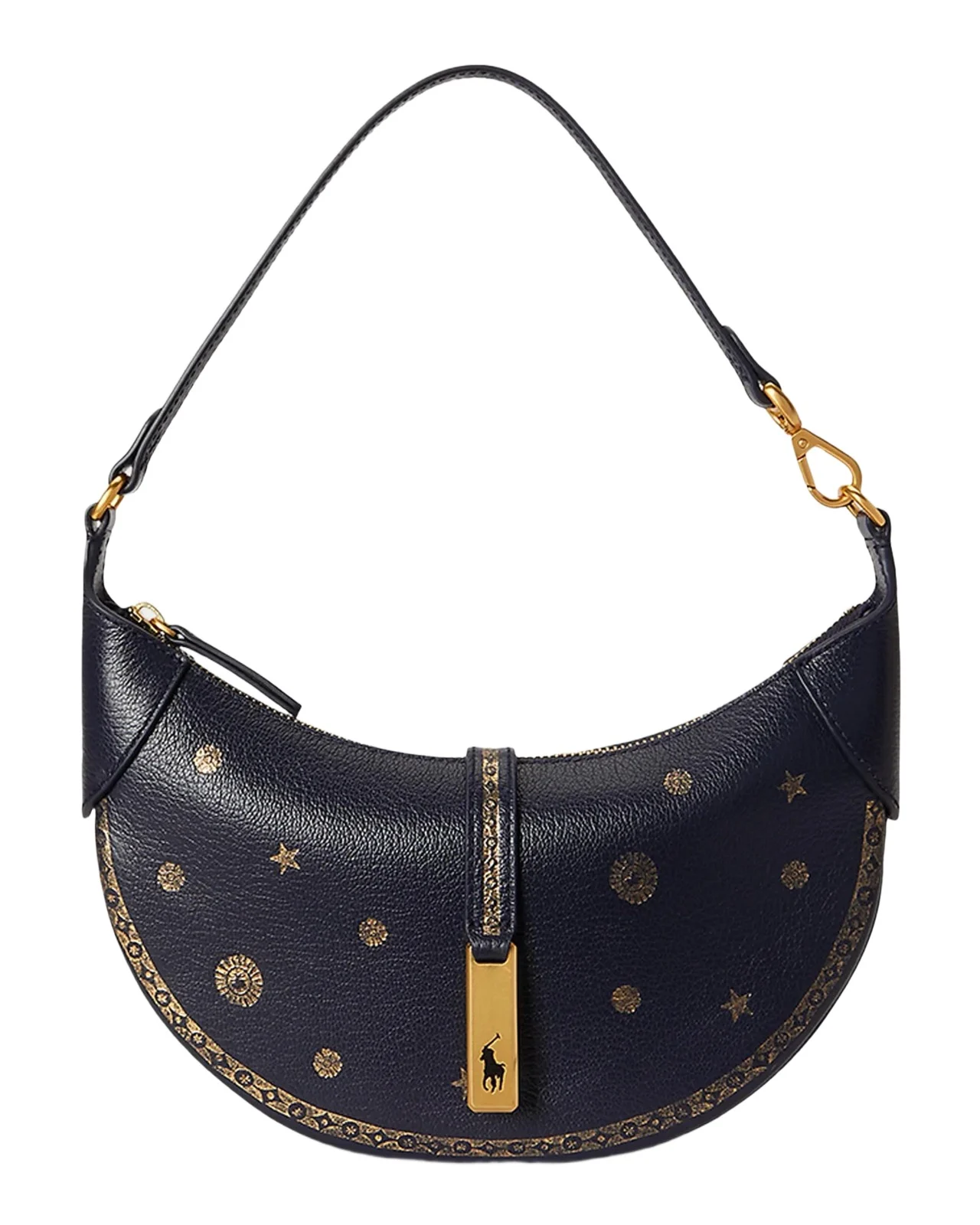 Polo Ralph Lauren Stamped Leather Shoulder Bag