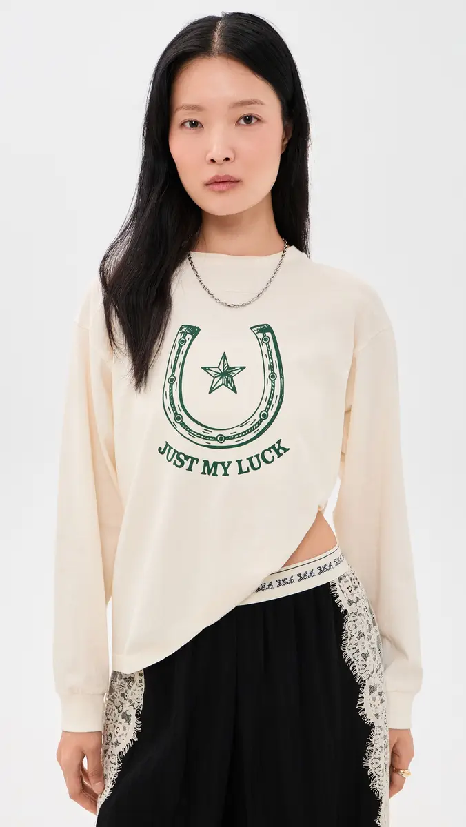 Sunny Somewhere Just My Luck Long Sleeve Tee | Thumbnail 2 Sunny Somewhere Just My Luck Long Sleeve Tee | Thumbnail 2