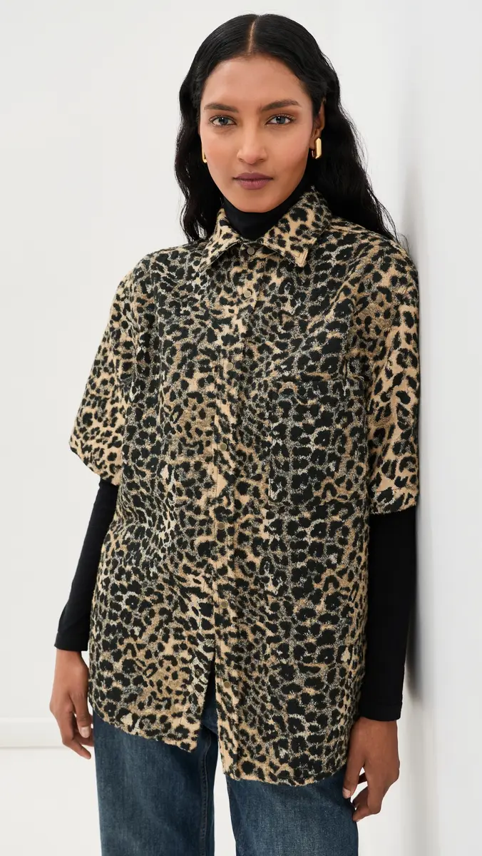 DARKPARK Vale Leopard Denim Short Sleeved Shirt | Thumbnail 2 DARKPARK Vale Leopard Denim Short Sleeved Shirt | Thumbnail 2