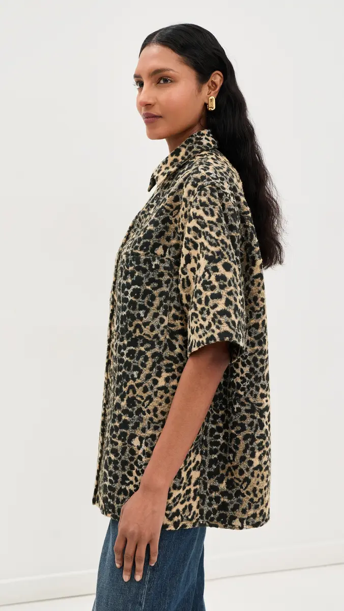 DARKPARK Vale Leopard Denim Short Sleeved Shirt | Thumbnail 4 DARKPARK Vale Leopard Denim Short Sleeved Shirt | Thumbnail 4