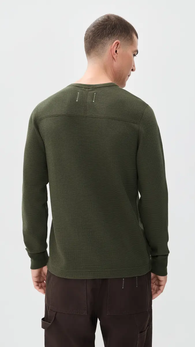 REIGNING CHAMP Lightweight Waffle Standard Henley | Thumbnail 3 REIGNING CHAMP Lightweight Waffle Standard Henley | Thumbnail 3