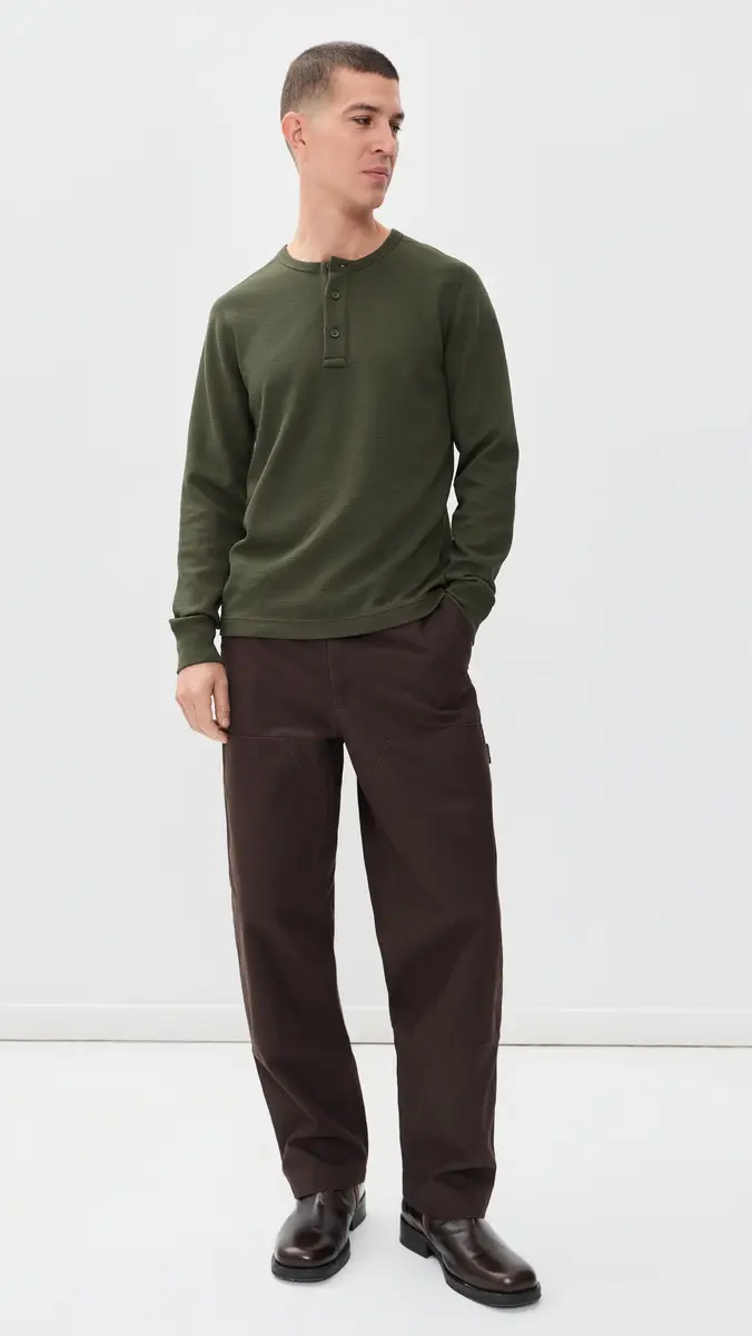 REIGNING CHAMP Lightweight Waffle Standard Henley | Thumbnail 5 REIGNING CHAMP Lightweight Waffle Standard Henley | Thumbnail 5