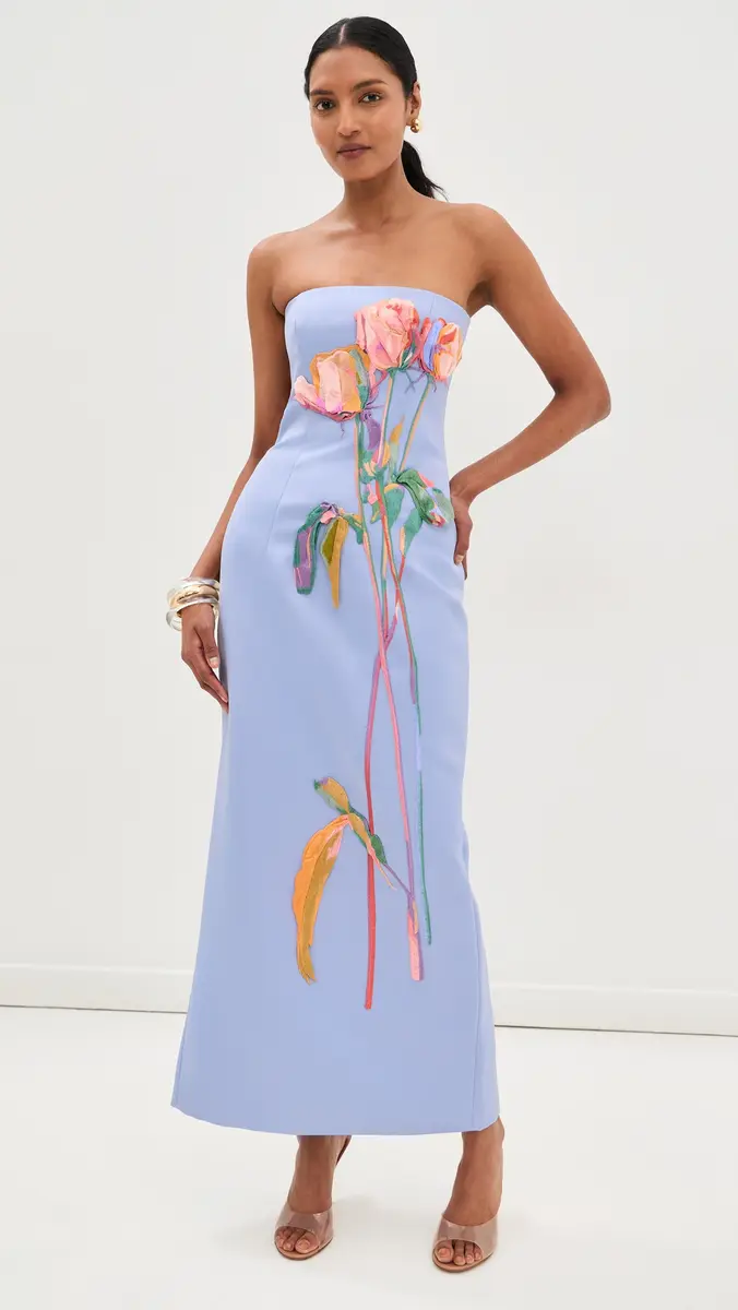LEO LIN Rayna Embroidered Bustier Maxi Dress | Thumbnail 5