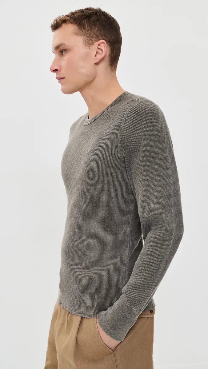 Aaron Levine Thermal Long Sleeve Waffle Tee | Thumbnail 4 Aaron Levine Thermal Long Sleeve Waffle Tee | Thumbnail 4