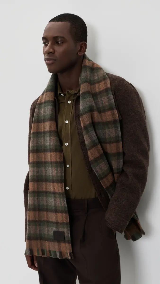 Vince Brushed Merino Bateman Plaid Scarf | Thumbnail 3 Vince Brushed Merino Bateman Plaid Scarf | Thumbnail 3