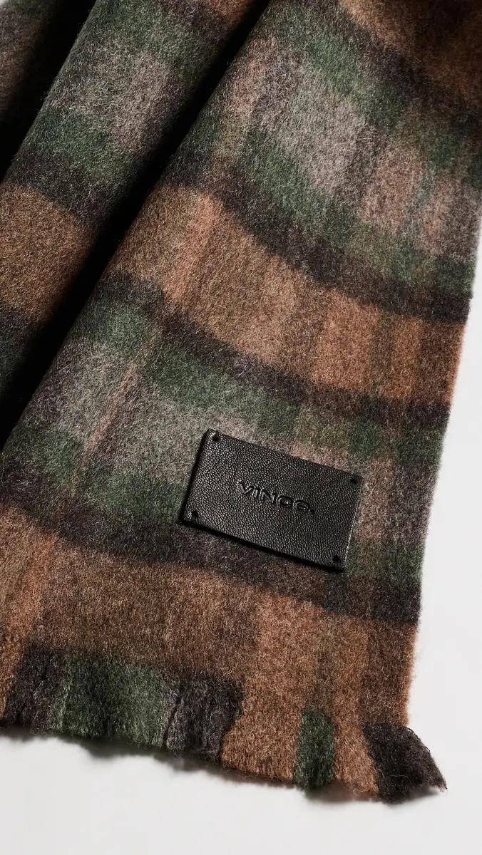 Vince Brushed Merino Bateman Plaid Scarf | Thumbnail 4 Vince Brushed Merino Bateman Plaid Scarf | Thumbnail 4