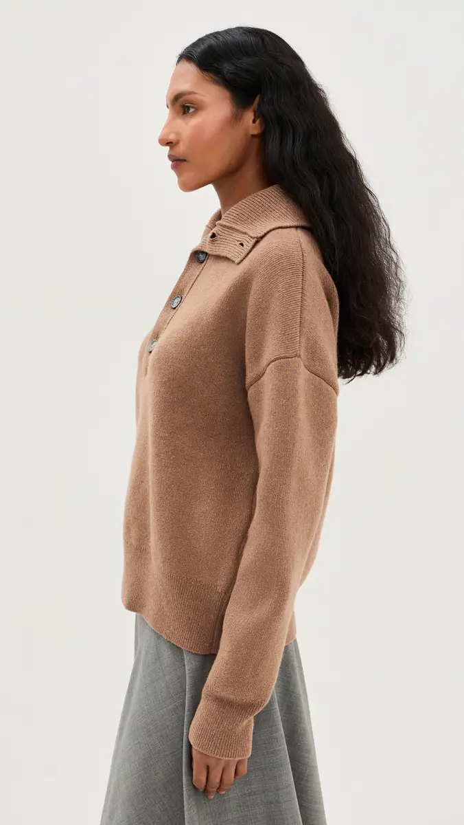 AMI High Buttoned Collar Sweater | Thumbnail 4 AMI High Buttoned Collar Sweater | Thumbnail 4