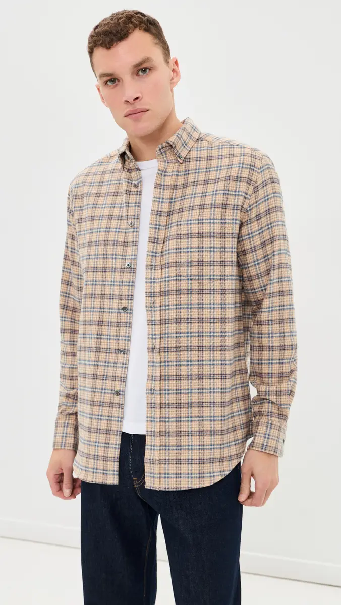 Portuguese Flannel Cedar Shirt | Thumbnail 2