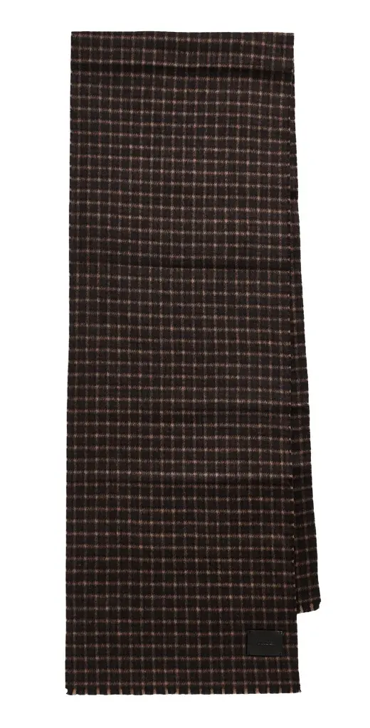 Vince Double Face Carnes Plaid Scarf