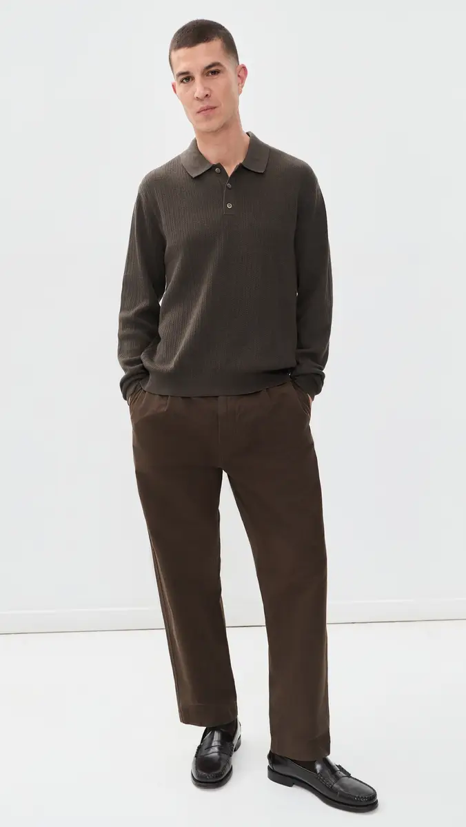 Madewell Textured Stitch Long Sleeve Polo | Thumbnail 5 Madewell Textured Stitch Long Sleeve Polo | Thumbnail 5