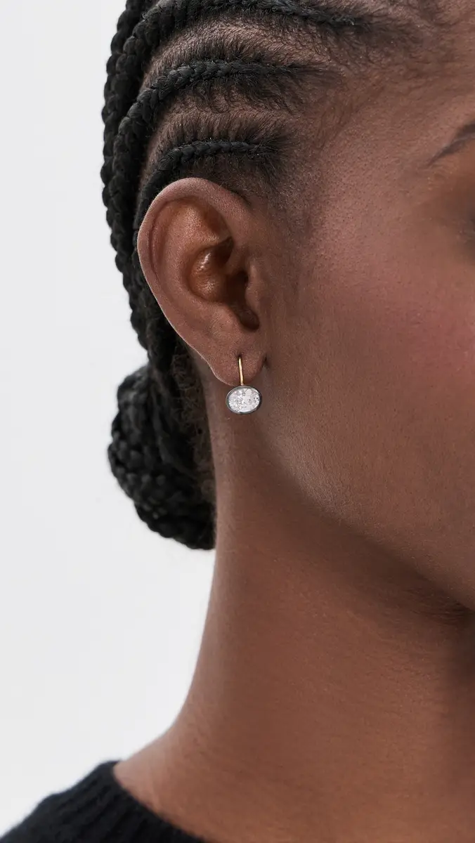 HART Rhodium Bezel Drop Earrings | Thumbnail 3 HART Rhodium Bezel Drop Earrings | Thumbnail 3