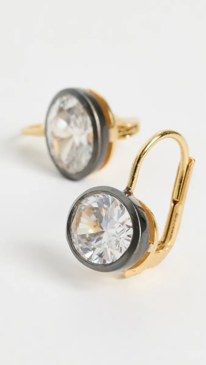 HART Rhodium Bezel Drop Earrings | Thumbnail 4 HART Rhodium Bezel Drop Earrings | Thumbnail 4