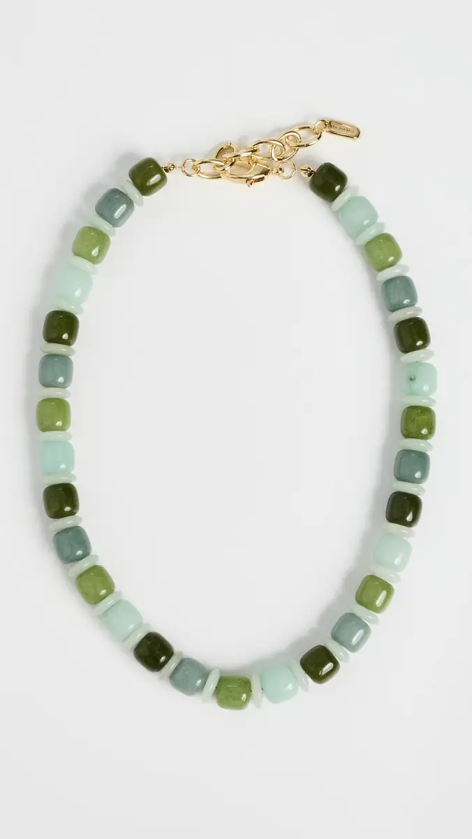 Logan Tay Mixed Green Barrel Beaded Necklace | Thumbnail 2