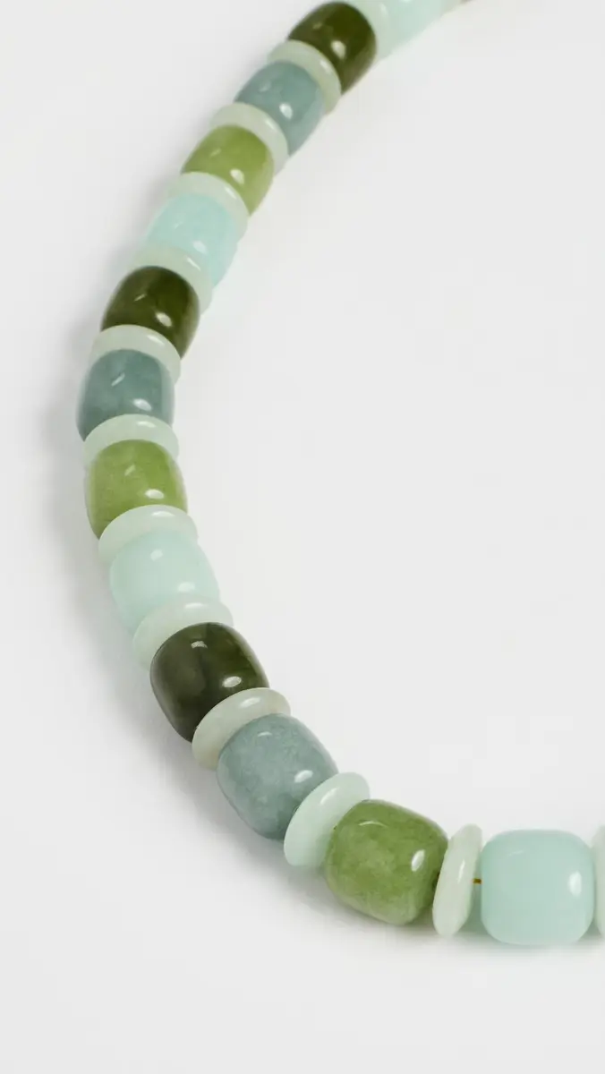 Logan Tay Mixed Green Barrel Beaded Necklace | Thumbnail 4