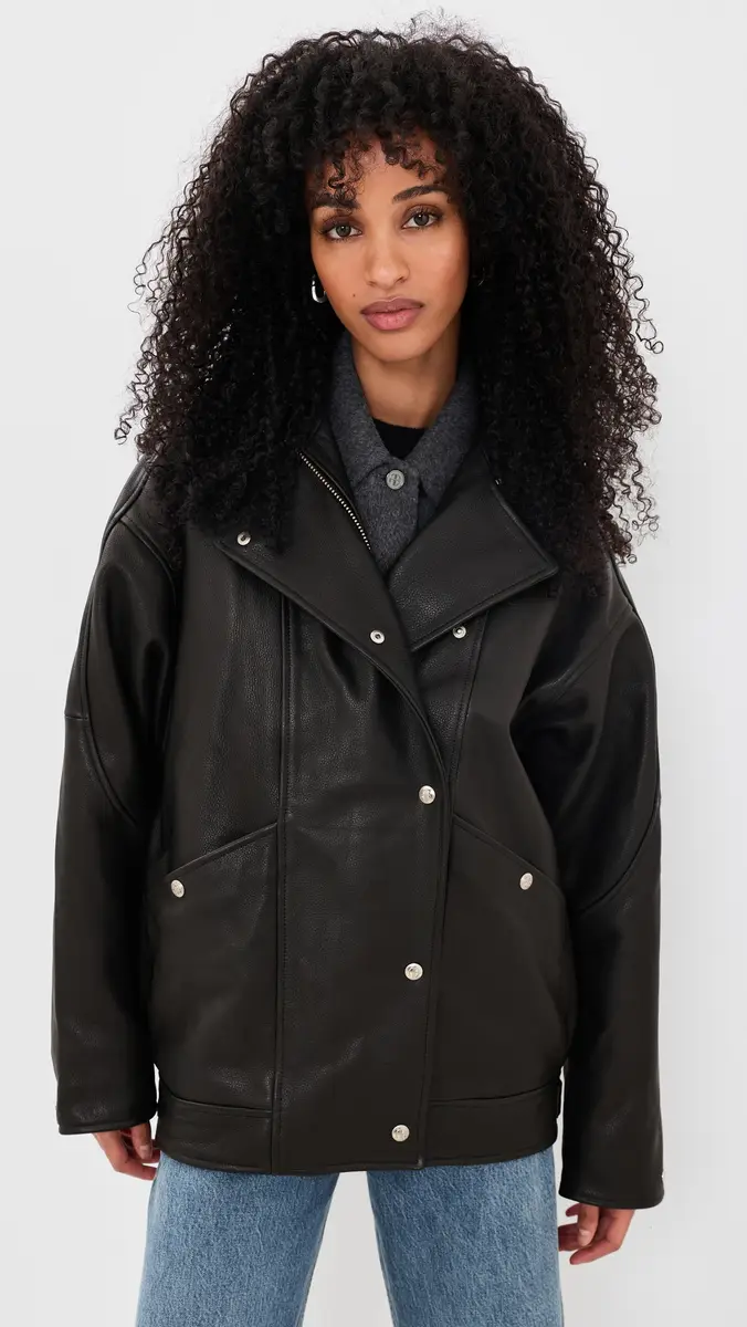 Anine Bing Sandy Lambskin Leather Jacket | Thumbnail 2 Anine Bing Sandy Lambskin Leather Jacket | Thumbnail 2