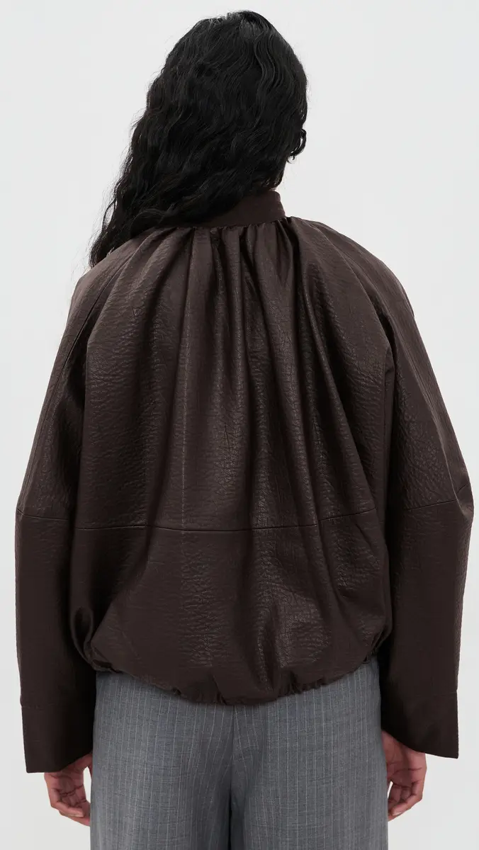 MEIMEIJ Blouson Cinched Bubble Faux Leather Jacket | Thumbnail 3